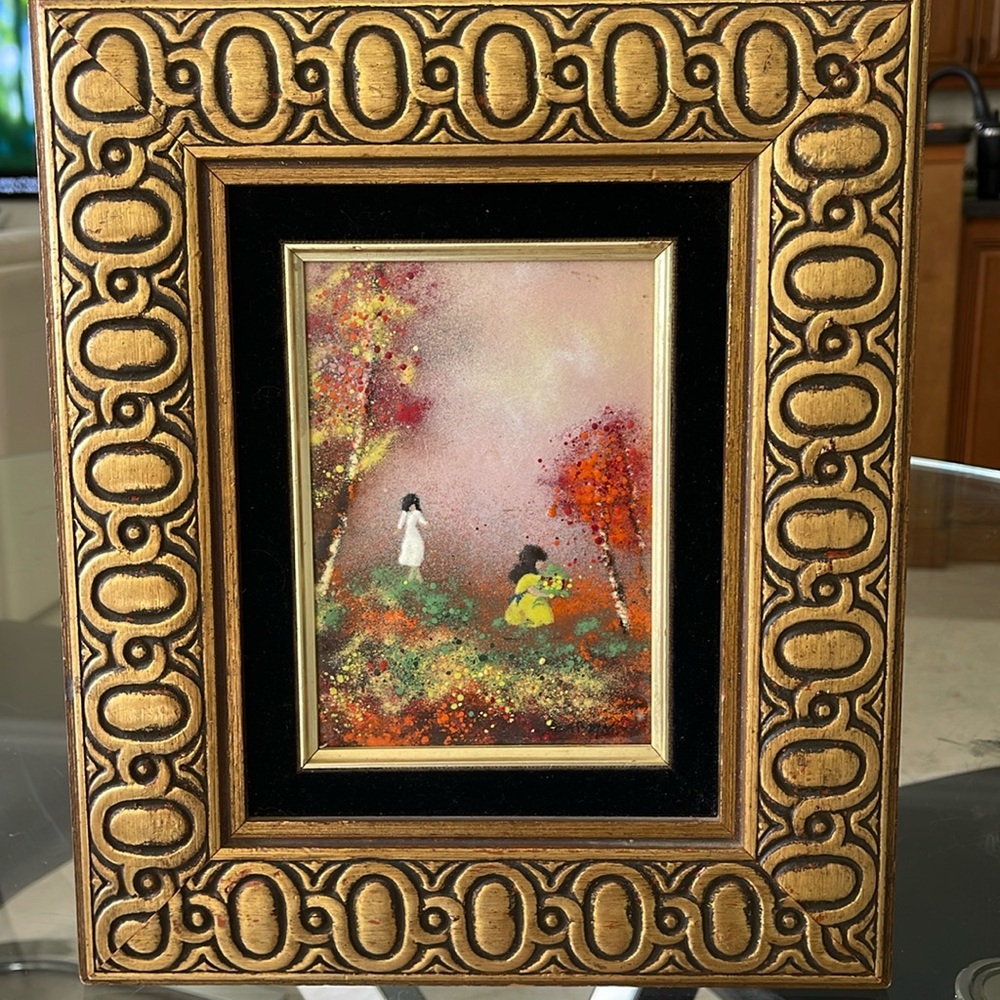 Original enamel painting by Louis Cardin